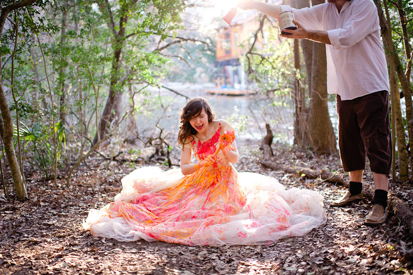 Trash the Dress with Paint - Austin Wedding Photographer