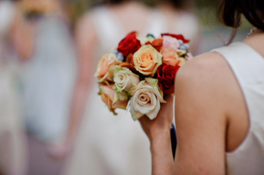 bridesmaid with a bouquet austin wedding journalist