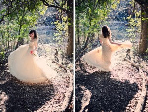 trash the dress with bride twirling and dancing