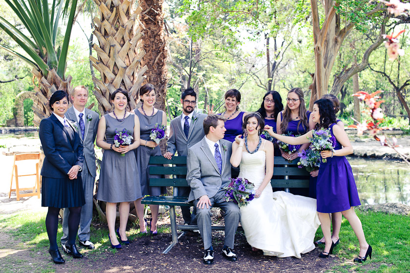 bridal party and couple