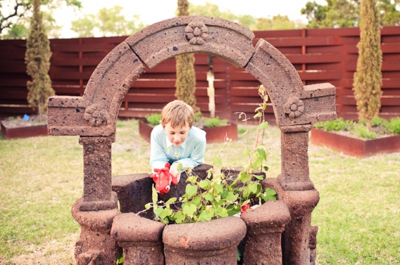 kid near a well