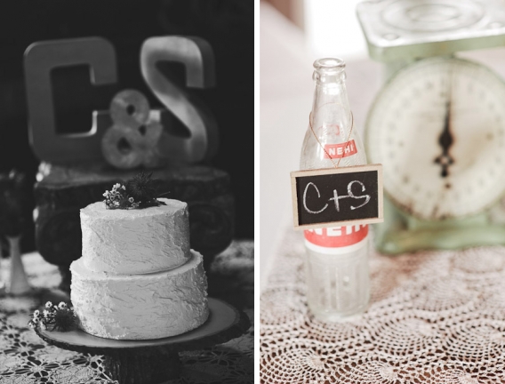 wedding cake and coke bottle