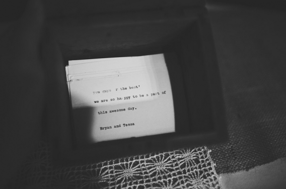 austin wedding photographer - typewriter guest message