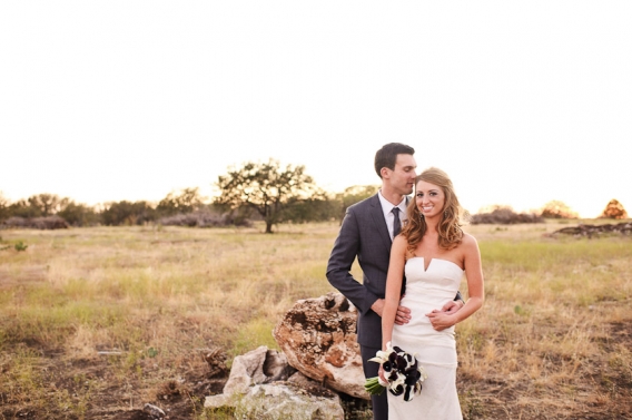 bride and groom portraits at sunset