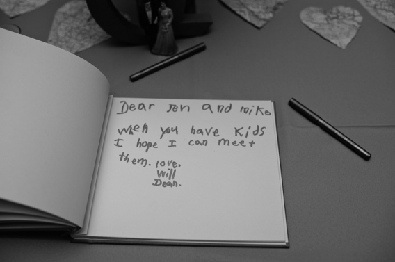 adorable message left on guest book