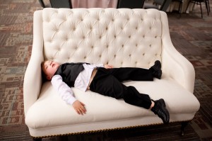 a boy tired