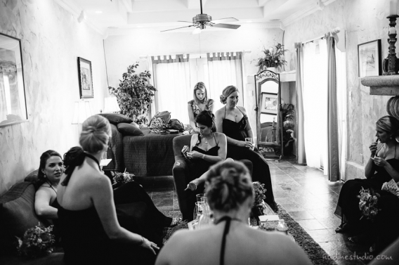 bridesmaid getting ready