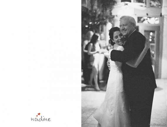 bride hugging the dad