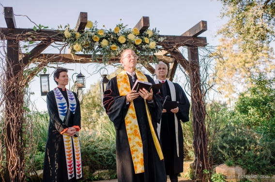 three officiants at the wedding ceremony