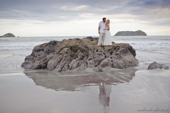 bride and groom portraits on the beach