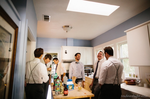 groomsmen hanging out before wedding