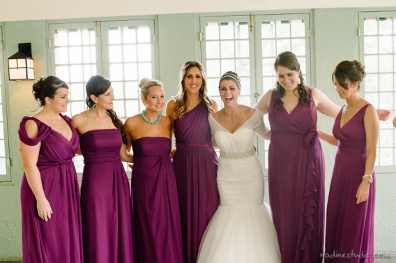 purple bridesmaids