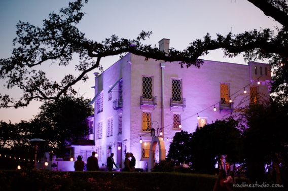 purple uplighting at laguna gloria