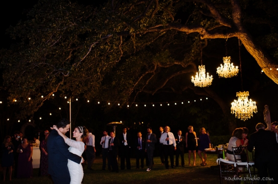 three big chandeliers