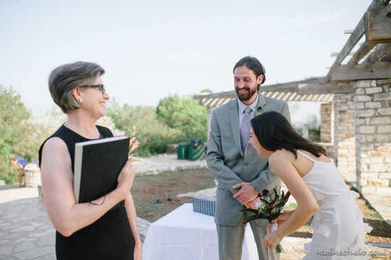 wedding ceremony on top of mount bonnell park
