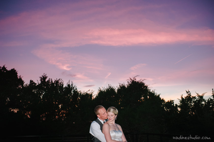 sunset hill country wedding