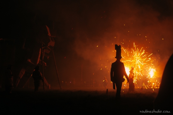 fireworks coming out of hats