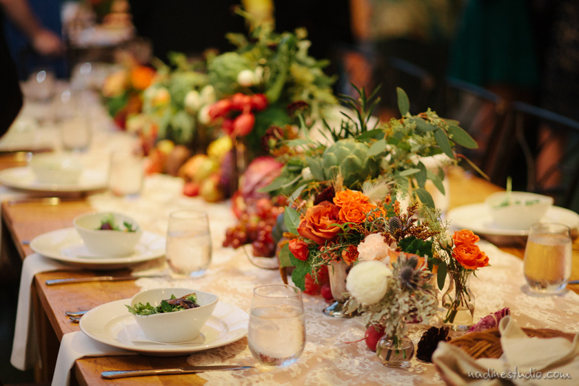 long table centerpieces and decor