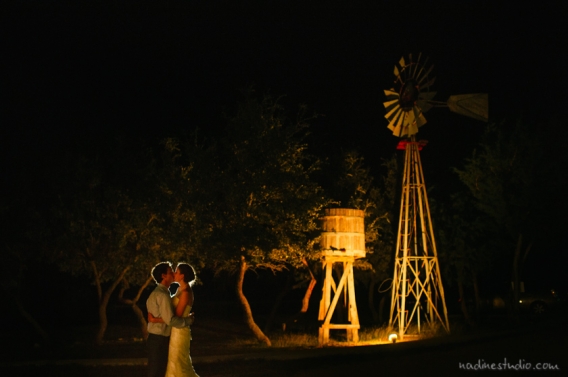 night portrait with windmill rustic