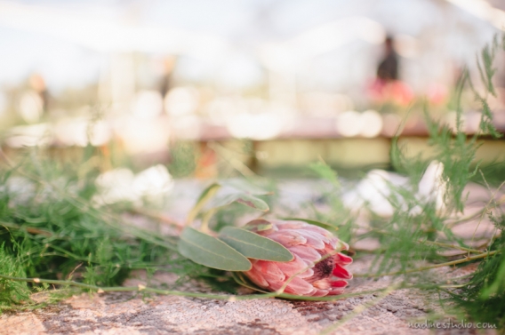 a pink flower centerpiece