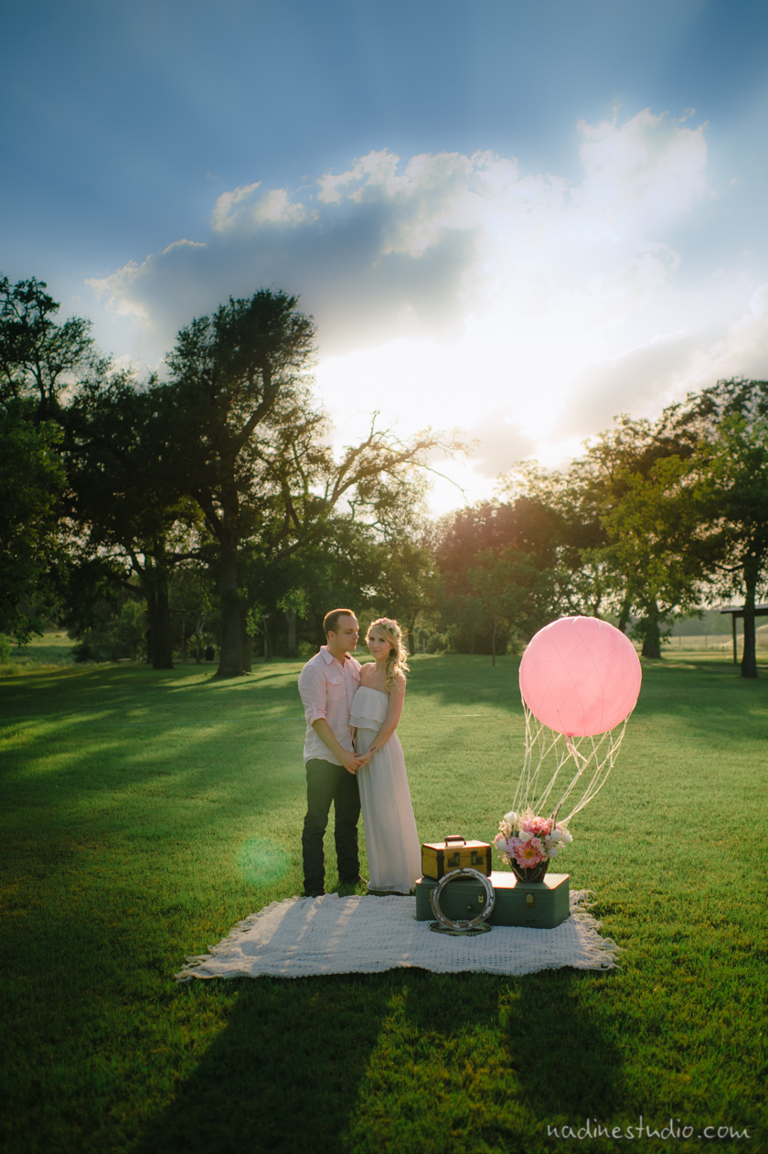 engagement session with balloons