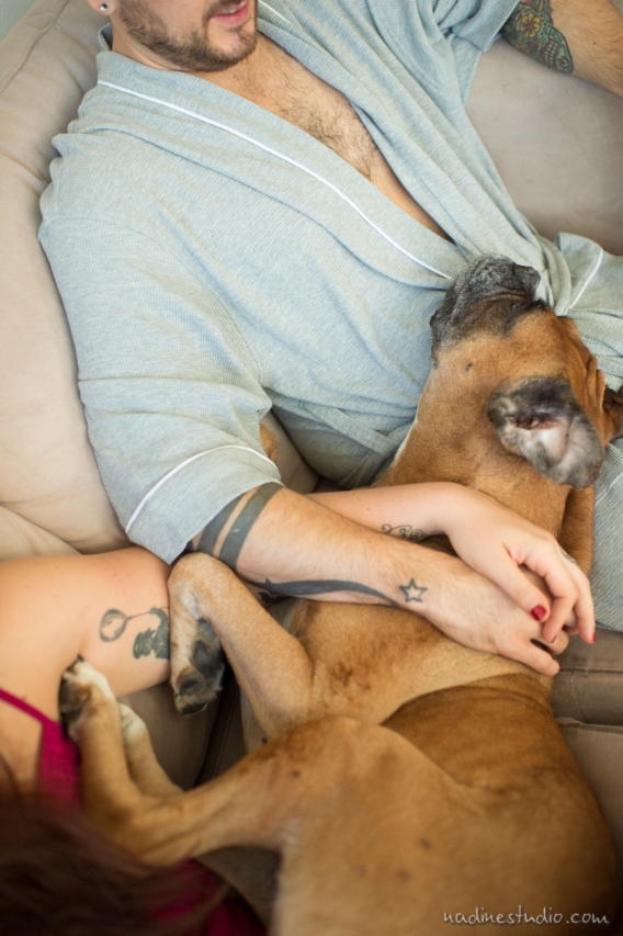 couple and dog portrait