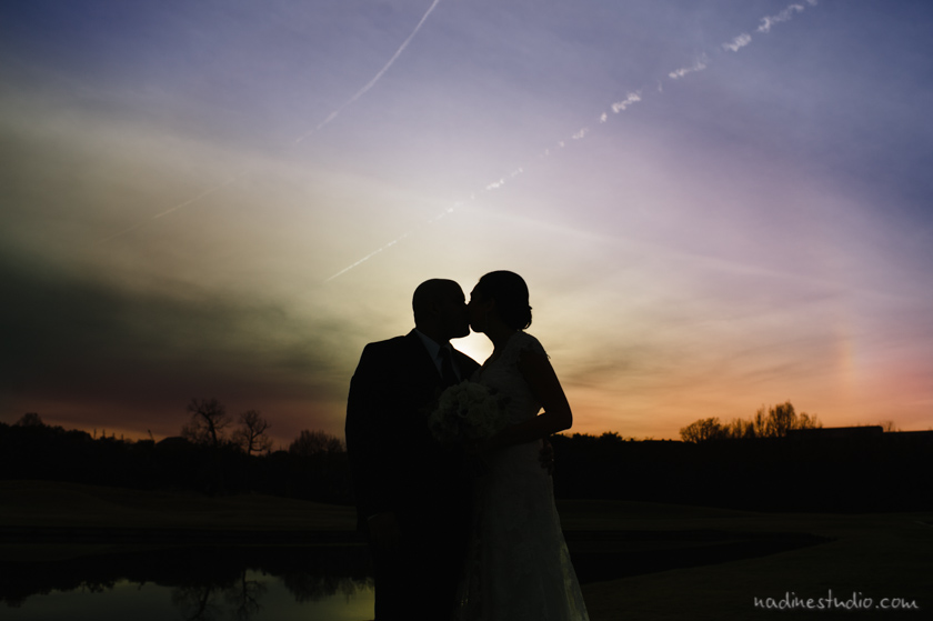 austin country club wedding sillouette