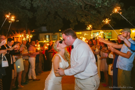 riverboat wedding sparkler exit