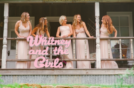 elegant bridesmaids at rustic ranch wedding