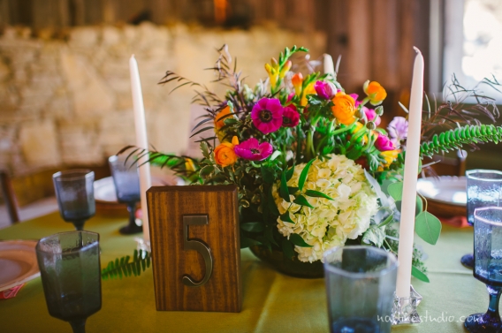 wooden block numbers for table centerpieces
