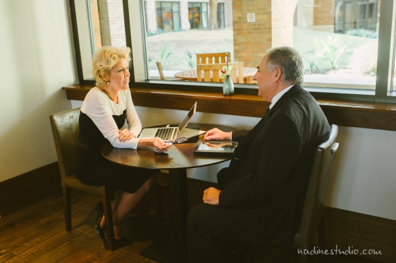 man and women meeting