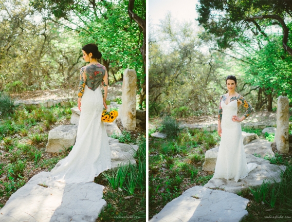 tattooed austin bride