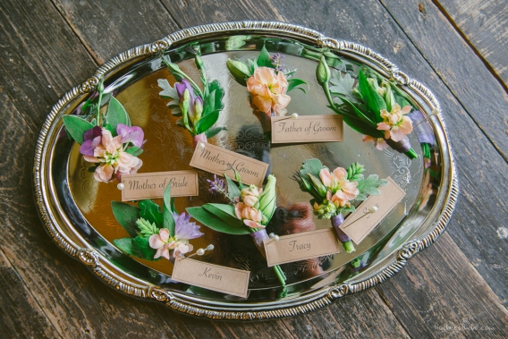gorgeous florals bouttonaire son a tin tray