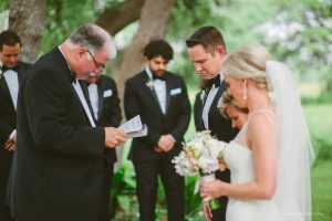 praying at the ceremony