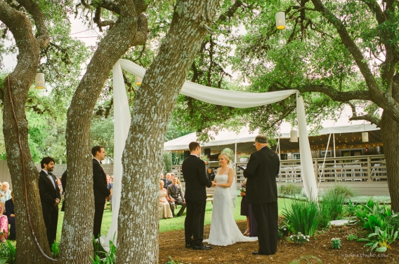 white hangings to give a lovely garden wedding feel