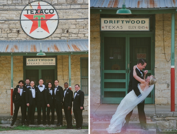 groomsmen photos at the texaco