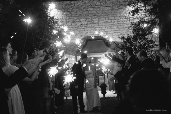 black and white sparkler exit