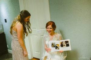 personlized book given by the groom at a wedding