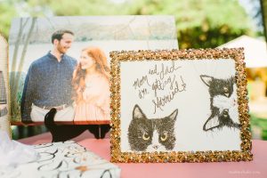 cat portraits at a wedding
