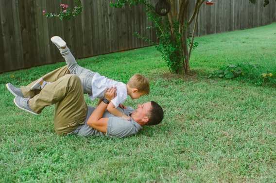 mama and son playing rough
