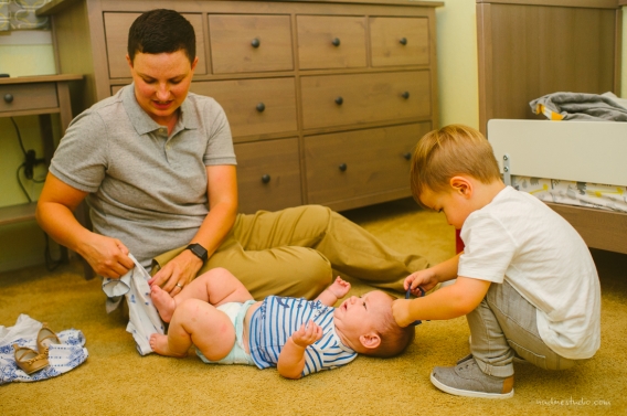 family getting ready for bed