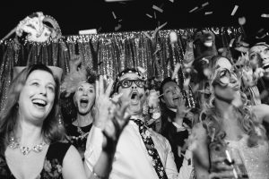 partying at a wedding