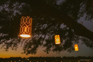 beautiful patterned lights at sunset