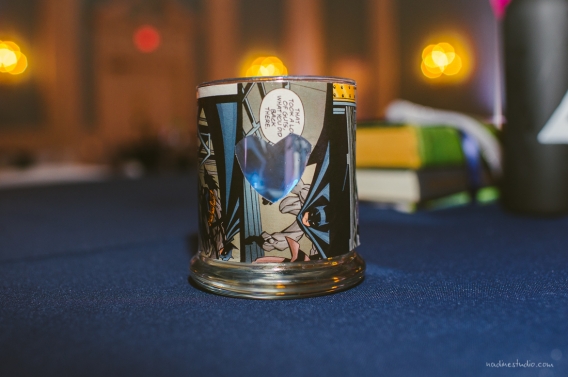 comic book candle holder