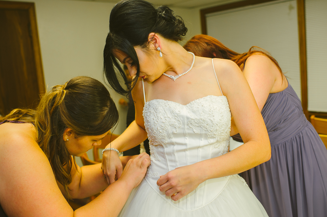 helping the bride get ready