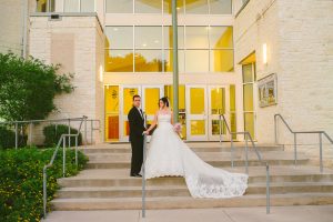 bride and groom at st louis king of france catholic church