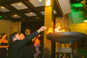 lighting sparkler at estancia churrascaria