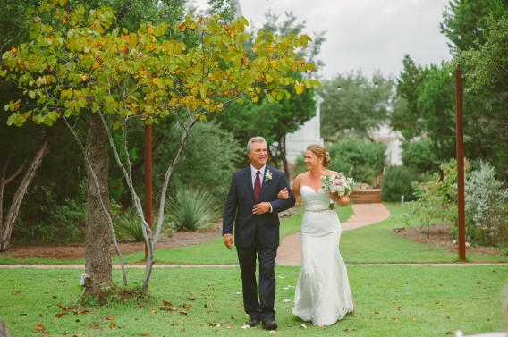 bride and father walking down the aisle