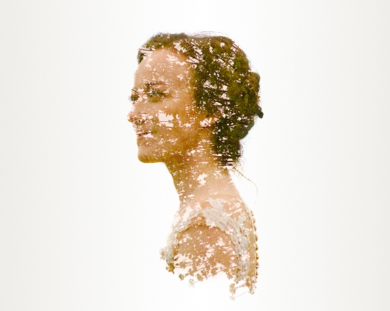 beautiful double exposure of bride at winfield inn
