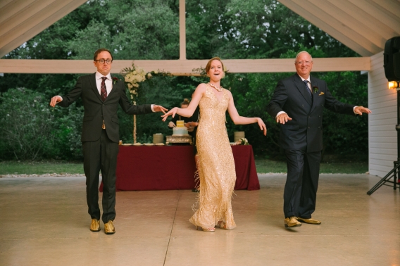 reception under a barn